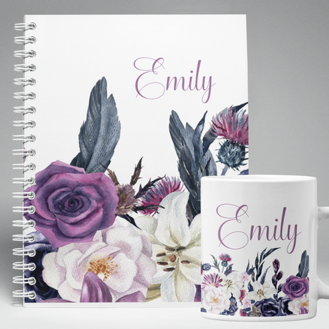 Rose Lily Floral Personalized Gift Set