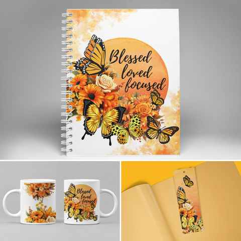 Blessed, Loved, Focused Journal/Notebook and Mug Gift Set