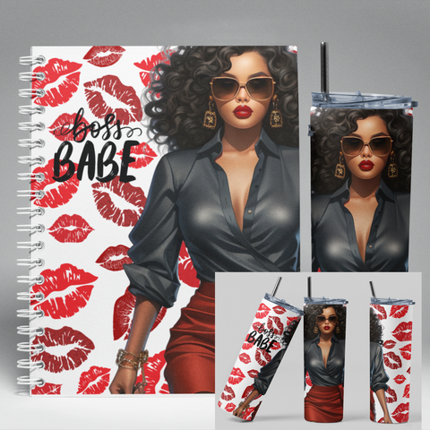 Boss Babe Journal/Notebook and Tumbler Gift Set