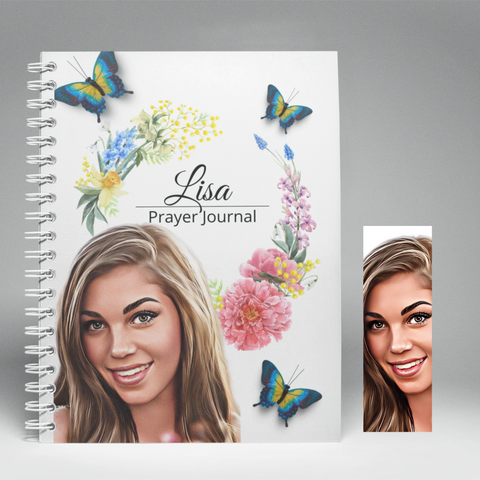 Floral Prayer, Customized Journal and Bookmark Gift Set