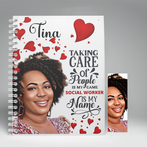 Taking Care of People, Social Worker Customized Journal and Bookmark
