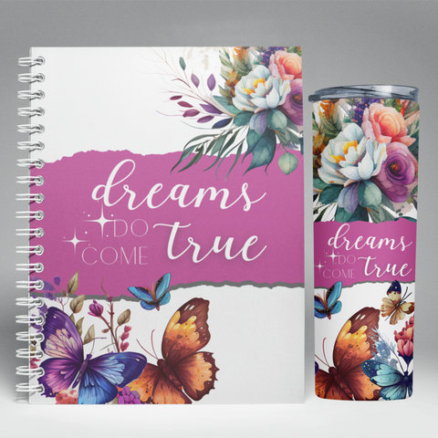 Dreams Do Come True Journal/Notebook and Tumbler Gift Set