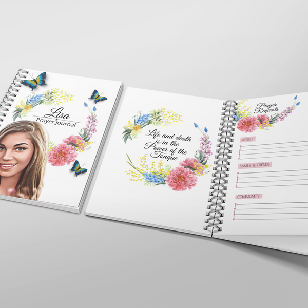 Floral Prayer, Customized Journal and Bookmark Gift Set