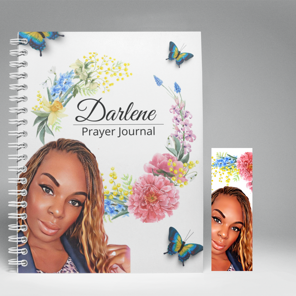 Floral Prayer, Customized Journal and Bookmark Gift Set