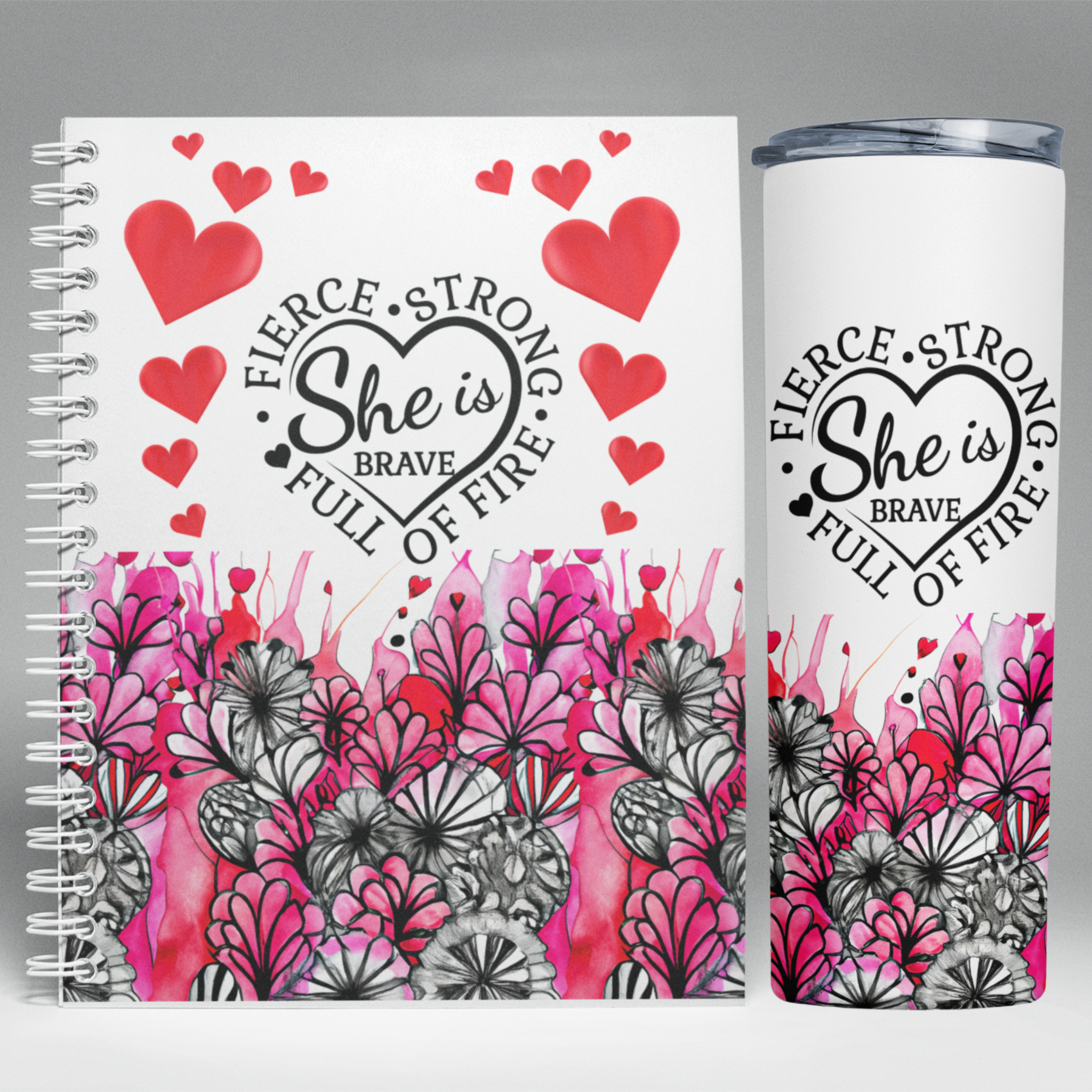 She is Brave, Journal/Notebook and Tumbler Gift Set